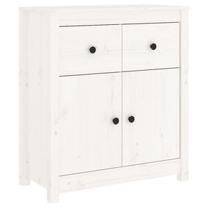 vidaXL Skjenk hvit 70x35x80 cm heltre furu