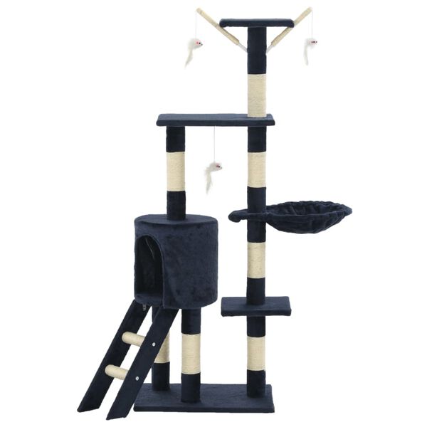 vidaXL Kloretre med klorestolper i sisal 138 cm mørkeblå