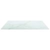 vidaXL Bordplate hvit 70x70 cm 6 mm herdet glass med marmor design