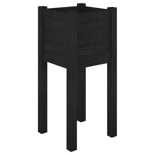 vidaXL Plantekasser 2 stk svart 31x31x70 cm heltre furu