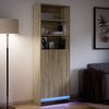 vidaXL Garderobe med LED sonoma eik 69x32,5x200 cm konstruert tre