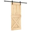 vidaXL Skyved&oslash;r Naturlig og svart 85 x 210 cm Massiv Furu Tre