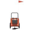 vidaXL Sykkelvogn for kjæledyr Oransje og Grå 125 x 53 x 54 cm