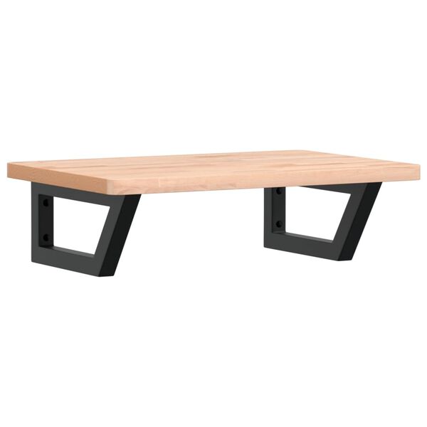 vidaXL Servanthylle veggmontert stål og heltre bøketre