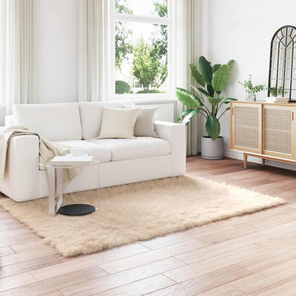 vidaXL Faux Skinnmatte Tafalla Beige 160 x 230 cm Polyester