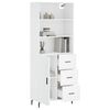vidaXL Highboard hvit 69,5x34x180 cm konstruert tre