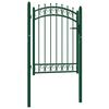 vidaXL Gjerdeport EMMEN med pigger st&aring;l 103x109,5 cm gr&oslash;nn
