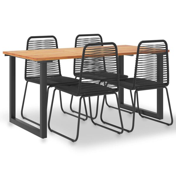 vidaXL Utend&oslash;rs spisestue 5 deler heltre akasie og polyrotting