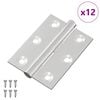 vidaXL Hingse 12 stk. S&oslash;lv 50 x 38 x 1,3 mm St&aring;l