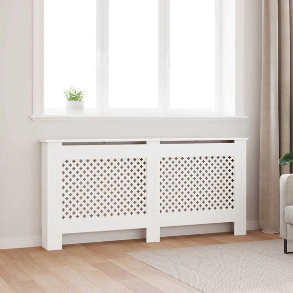 vidaXL Radiatordeksel hvit 172x19x81,5 cm MDF
