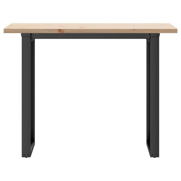 vidaXL Spisebord O-ramme 100x50x75,5 cm heltre furu og st&aring;l