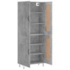 vidaXL Highboard betonggr&aring; 69,5x34x180 cm konstruert tre