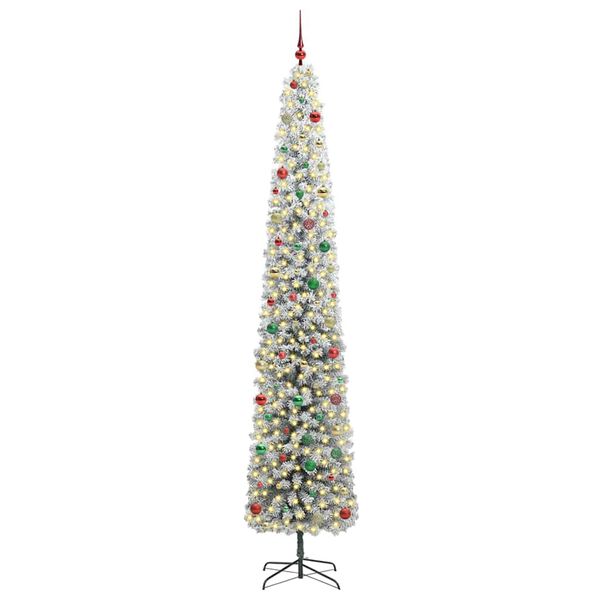 vidaXL Kunstig juletre med 300 LED gr&oslash;nn 270 cm PVC og st&aring;l og plast