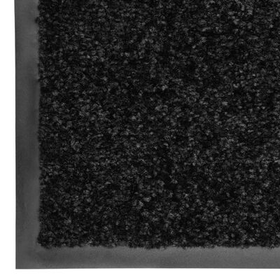 vidaXL Dørmatte vaskbar svart 60x180 cm