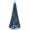 vidaXL LED-glitterjuletre med fot EKENAS 180 cm 220 LED-lys Bl&aring;