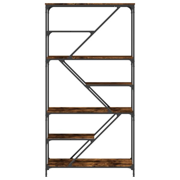 vidaXL Bokhylle r&oslash;kt eik 91x36x176 cm konstruert tre og jern