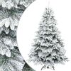 vidaXL Kunstig svingbar juletre med sn&oslash;dekk med stativ Hvit 180 cm