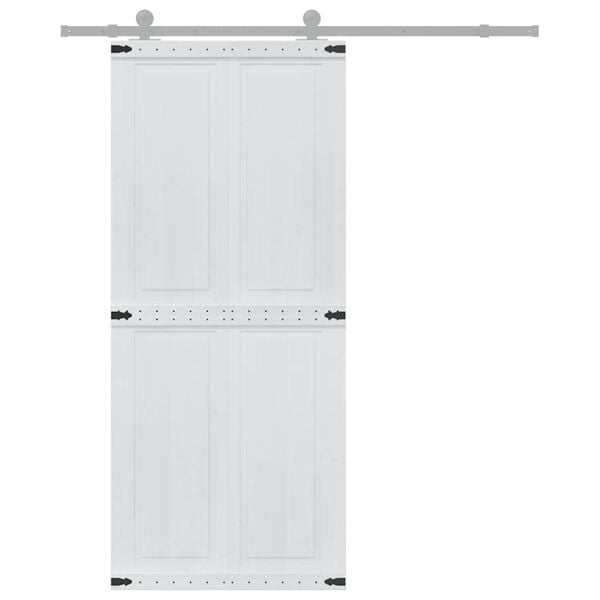 vidaXL D&oslash;r Corona Hvit 90 x 210 cm Konstruert tre