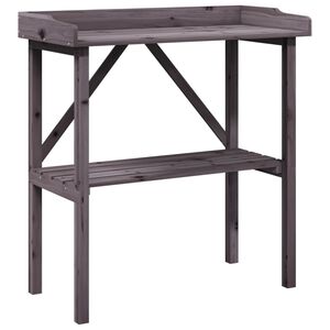 vidaXL Plantebord med hylle gr&aring; 78x38x82,5 cm heltre gran