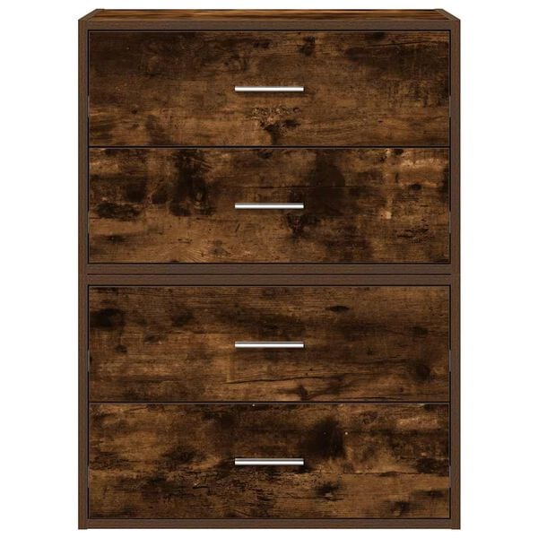 vidaXL Skap med 2 skuffer 2 stk r&oslash;kt eik 60x31x40 cm konstruert tre