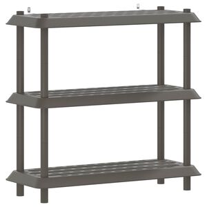 vidaXL Hyllesystem 3 niv&aring;er 100 x 40 x 96 cm PP Lysegr&aring;