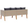 vidaXL Hagesofa med puter 2 seter polyrotting beige