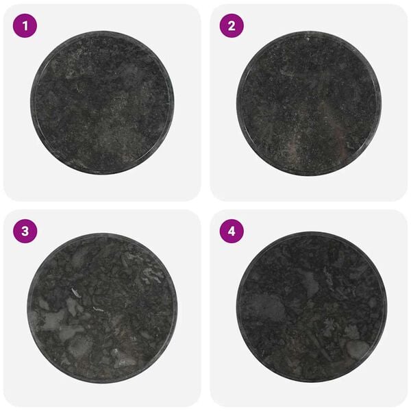 vidaXL Bordplate svart &Oslash;60x2,5 cm marmor