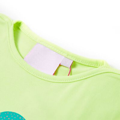 T-skjorte for barn fluogul 140
