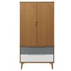 vidaXL Garderobe MOLDE brun 90x55x175 cm heltre furu