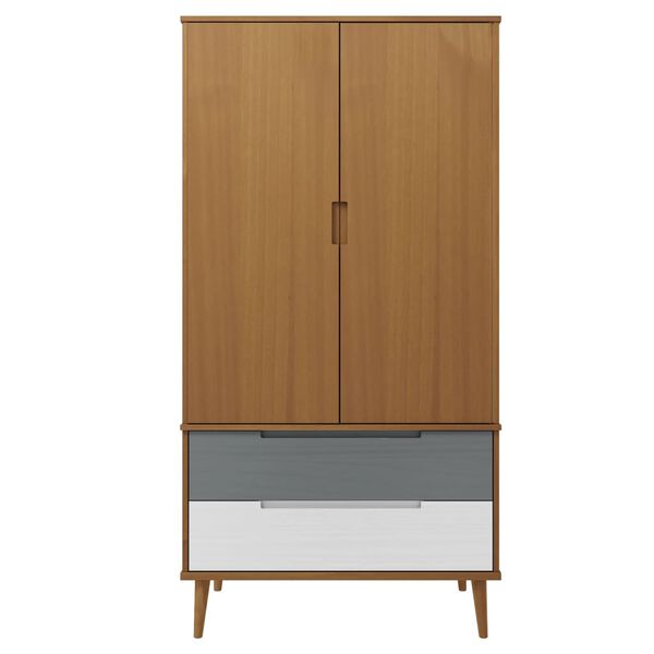 vidaXL Garderobe MOLDE brun 90x55x175 cm heltre furu