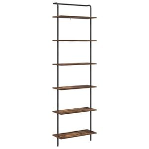 vidaXL Bokhylle 6 niv&aring;er 60 x 24 x 203 cm Konstruert tre R&oslash;kt eik