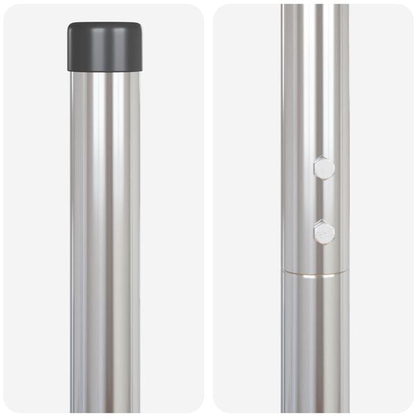 vidaXL Gjerdep&aring;le 2 pcs s&oslash;lv Pulverlakkert st&aring;l