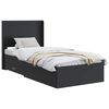 vidaXL Sengramme med oppbevaring og hodegavl Svart 75 x 190 cm