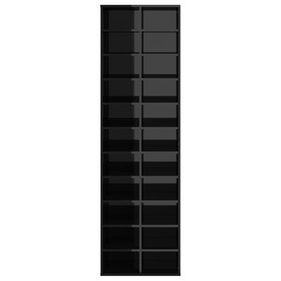 vidaXL Skoskap høyglans svart 54x34x183 cm sponplate