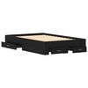 vidaXL Sengestamme med skuff Svart Eik 120 x 200 cm Konstruert tre
