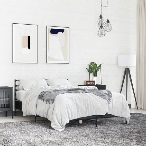 vidaXL Sengeramme svart 120x190 cm konstruert tre og metall