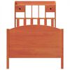 vidaXL Seng med bokhylle uten madrass voksbrun 75x190 cm heltre furu