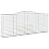vidaXL Gabionkurver buede 15 stk 400x50x160/180 cm galvanisert jern