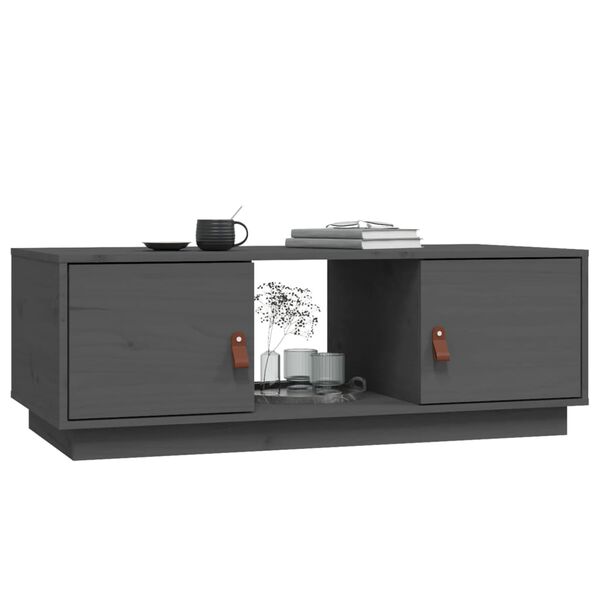 vidaXL Salongbord grå 100x50x35 cm heltre furu