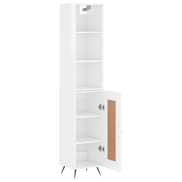 vidaXL Highboard h&oslash;yglans hvit 34,5x34x180 cm konstruert tre