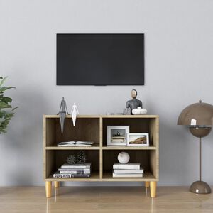 vidaXL TV-benk med ben i heltre sonoma eik 69,5x30x50 cm