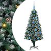 vidaXL Kunstig juletre med 150 LED grønn 150 cm PVC og Stål og Plast