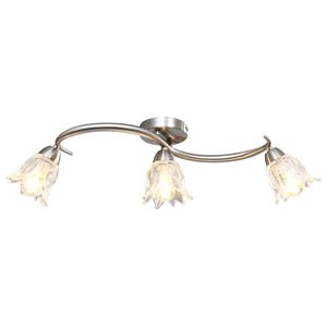 vidaXL Taklampe gjennomsiktige glasskjermer for 3 E14 lysp&aelig;rer tulipan