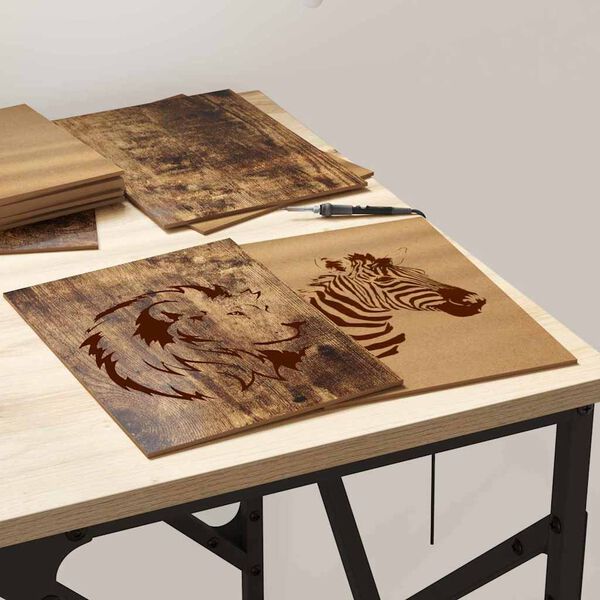 vidaXL Dekorpaneler 12 pcs R&oslash;kt eik 21 x 30 x 0,27 cm Konstruert tre