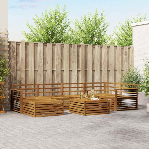 vidaXL Utend&oslash;rs sofa-sett 7 pcs Naturlig