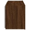 vidaXL Vegghengt TV-benk med LED brun eik 80x35x41 cm