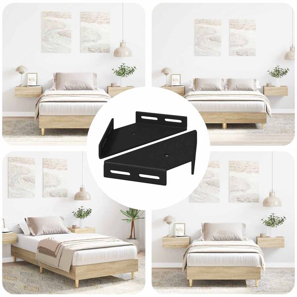 vidaXL Hj&oslash;rnest&oslash;tte 2 pcs Svart 138,5 x 50,5 x 16 mm Jern