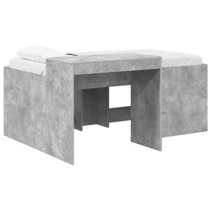 vidaXL Barneseng med skrivebord Betonggr&aring; 80 x 160 cm Konstruert tre