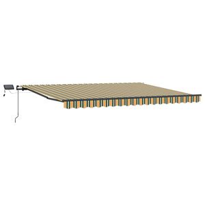 vidaXL Innvendbar Markise Gr&oslash;nn og gul 400 &times;300 cm stoff