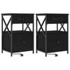 vidaXL Nattbordskap 2 stk. Svart Eik 40 x 31 x 60 cm Konstruert tre